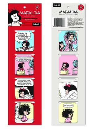 SET 4 MARCAPÁGINAS MAGNÉTICOS MAFALDA TIRA COLOR