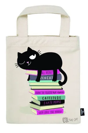 BOLSA DE TELA DE LIBROS ED THE CAT WITH BOOKS
