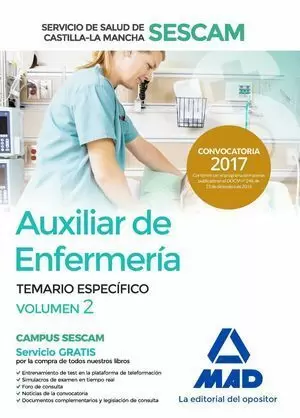 TEMARIO ESPECÍFICO VOL. 2 AUXILIAR ENFERMERÍA SESCAM. EDICIÓN 2017
