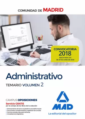 ADMINISTRATIVO COMUNIDAD DE MADRID. TEMARIO 2