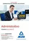 ADMINISTRATIVO ADMINISTRACIÓN GENERAL DEL ESTADO (TURNO LIBRE). TEMARIO VOL 2