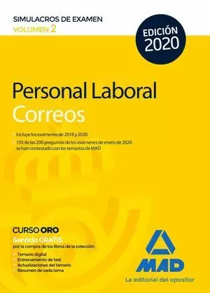 PERSONAL LABORAL DE CORREOS Y TELÉGRAFOS. SIMULACROS DE EXAMEN VOLUMEN 2