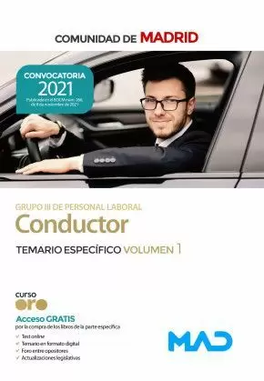 CONDUCTOR TEMARIO 1 ESPECIFICO COMUNIDAD DE MADRID