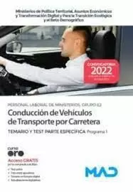 CONDUCCION VEHICULOS TRANSPORTE CARRETERA TEMARIO TEST PARTE ESPECIFICA PROGRAMA 1
