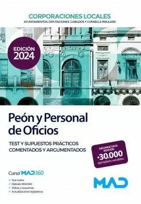 TEST PEON Y PERSONAL DE OFICIOS DE CORPORACIONES LOCALES 2024