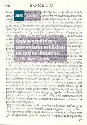 ANÁLISIS MÉTRICO Y COMENTARIO ESTILÍSTICO DE TEXTOS LITERARIOS