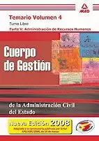 CUERPO DE GESTIÓN DE LA ADMINISTRACIÓN CIVIL DEL ESTADO. TEMARIO VOLUMEN IV.TURN