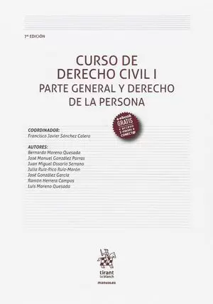 CURSO DE DERECHO CIVIL I PARTE GENERAL Y DERECHO DE LA PERSONA 7ª EDICIÓN 2017