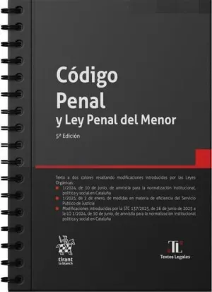 CÓDIGO PENAL Y LEY PENAL DEL MENOR 5ª EDICIÓN ANILLAS