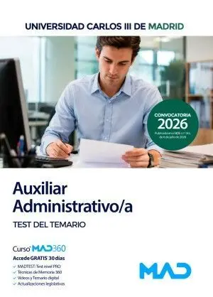 AUXILIAR ADMINISTRATIVO/A UNIVERSIDAD CARLOS III DE MADRID. TEST DEL TEMARIO