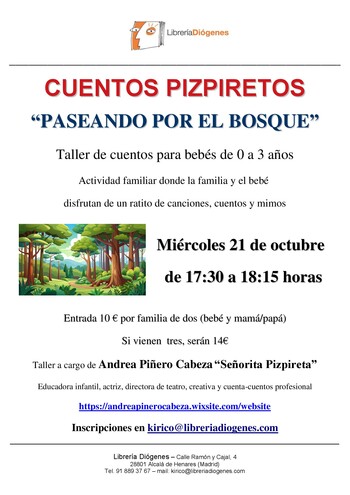 Taller de cuentos para bebés de 0 a 3 años: CUENTOS PIZPIRETOS 