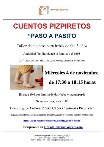 Taller de cuentos para bebés de 0 a 3 años: CUENTOS PIZPIRETOS 